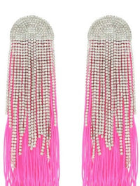 RHinestone Color Tassel Earrings