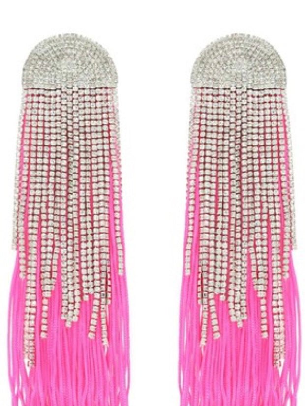 RHinestone Color Tassel Earrings