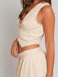 Cream Vest Top