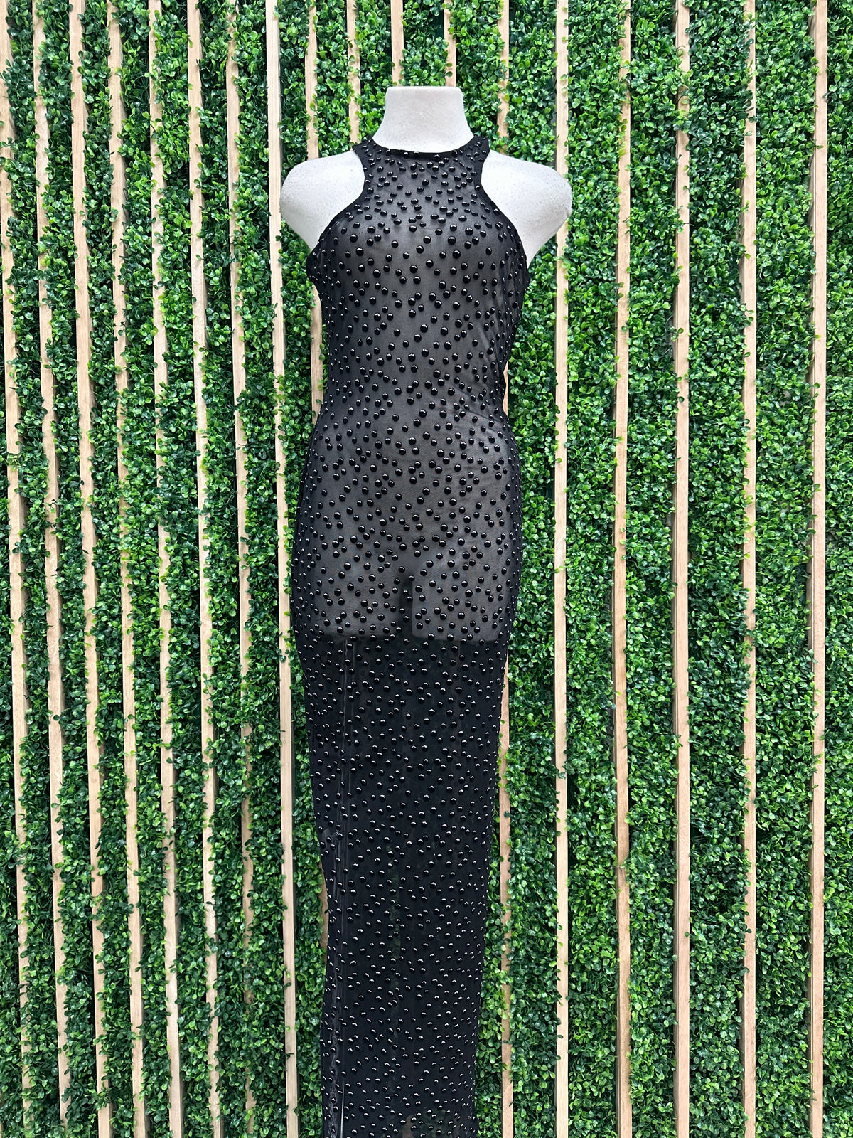 Black Glitter Dots Mesh