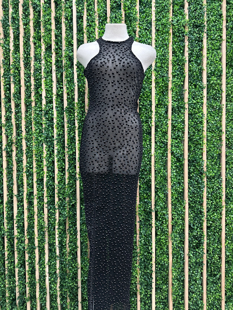 Black Glitter Dots Mesh