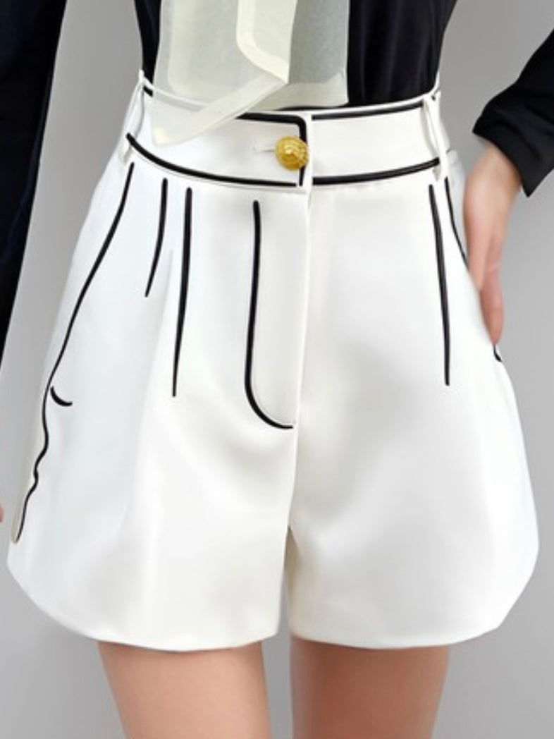 White Cartoon Graphic Shorts