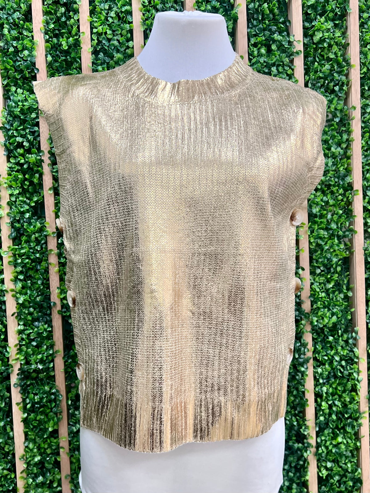 Metallic Foil Vest Top