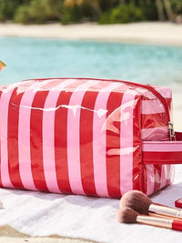 Fun Bright Waterproof Striped Cosmetic Bag
