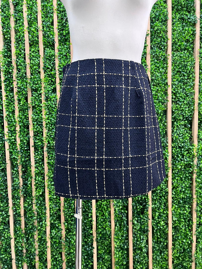 Navy Tweed Skirt