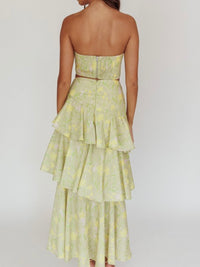 Beautiful Green Tea Maxi Skirt Set