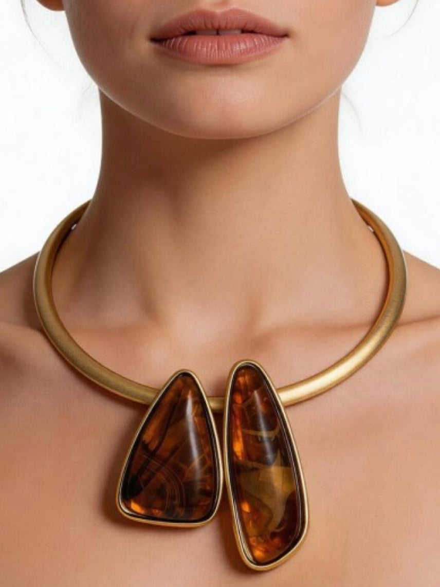 Modern Sculptural Statement Necklace