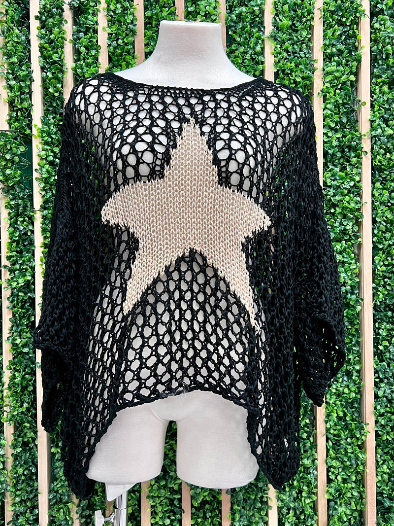 Gold Star Crochet Top