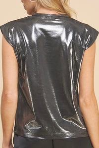 Muscle Sleeve MEtallic Top