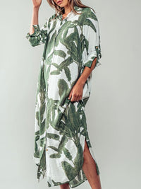 Palms Blouse Midi Dress