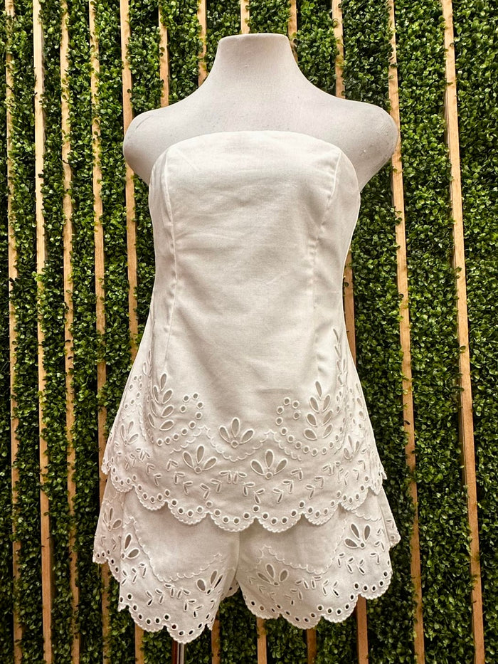 Embroidered Square Neck Top