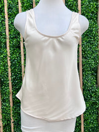 Satin Scoop Neck Basic Blouse