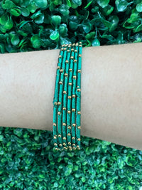 Multicolor Silk Bangle Set