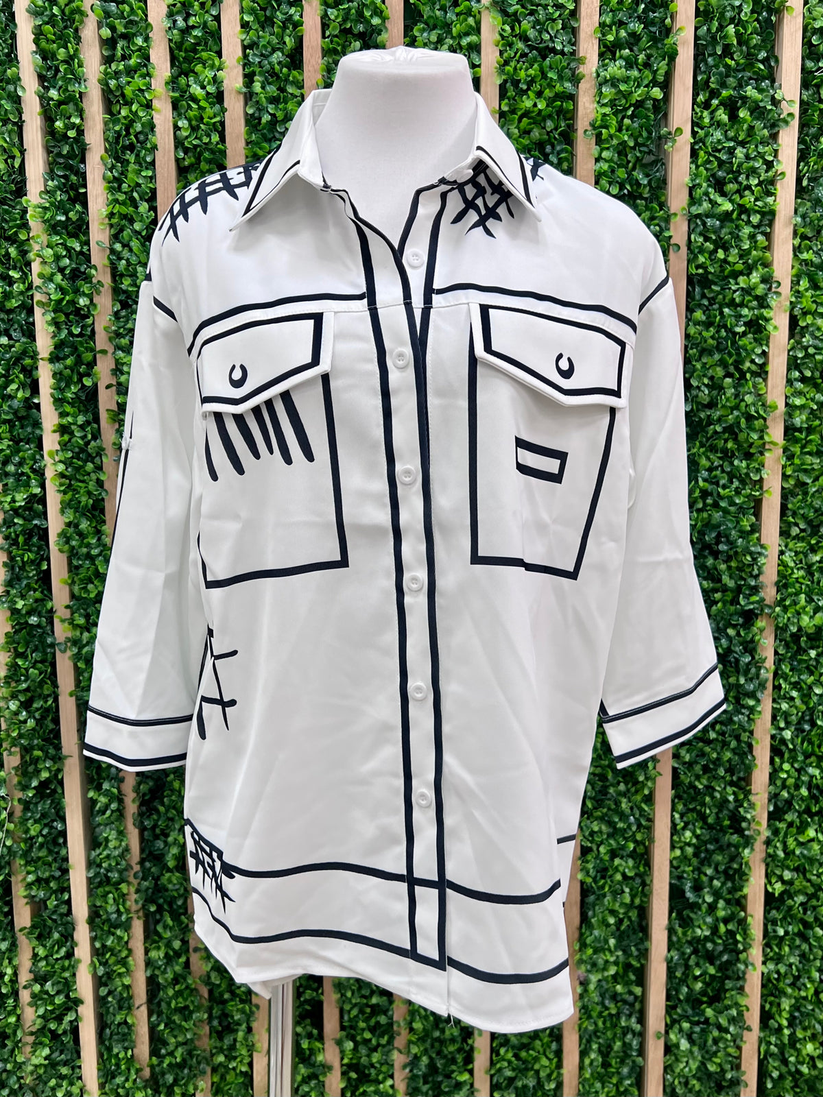 Ivory Cartoon Blouse