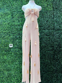 Exquisite Tassel Detail Knit Cutout Jumpsuit