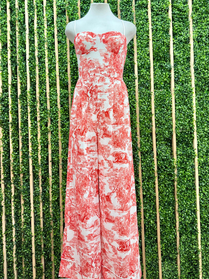 Dior Inspired Floral Pattern Jumpsuit