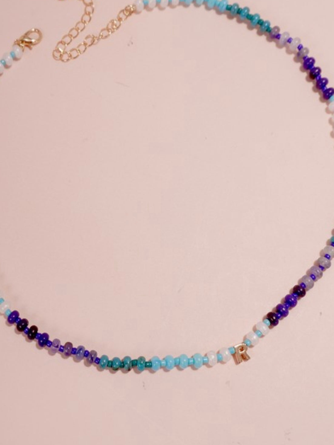 Mini Initial Multi Bead Necklace