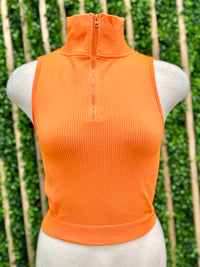Half Zip Crop Tank