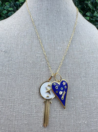 Heart Key Enamel Necklace