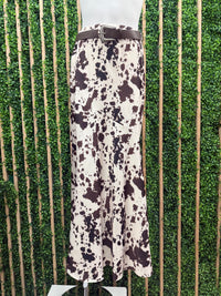 Cow Print Maxi Skirt