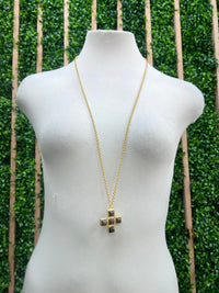 WD Large Stone Cross Necklace