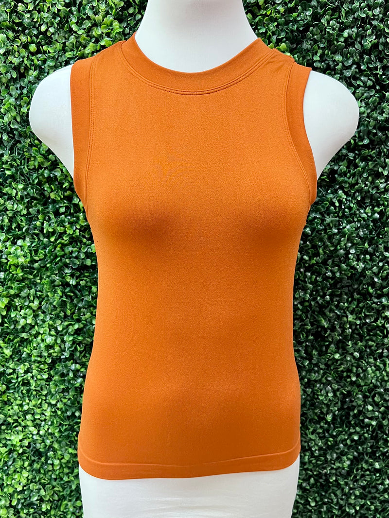 High Neck Sleeveless Basic Cami