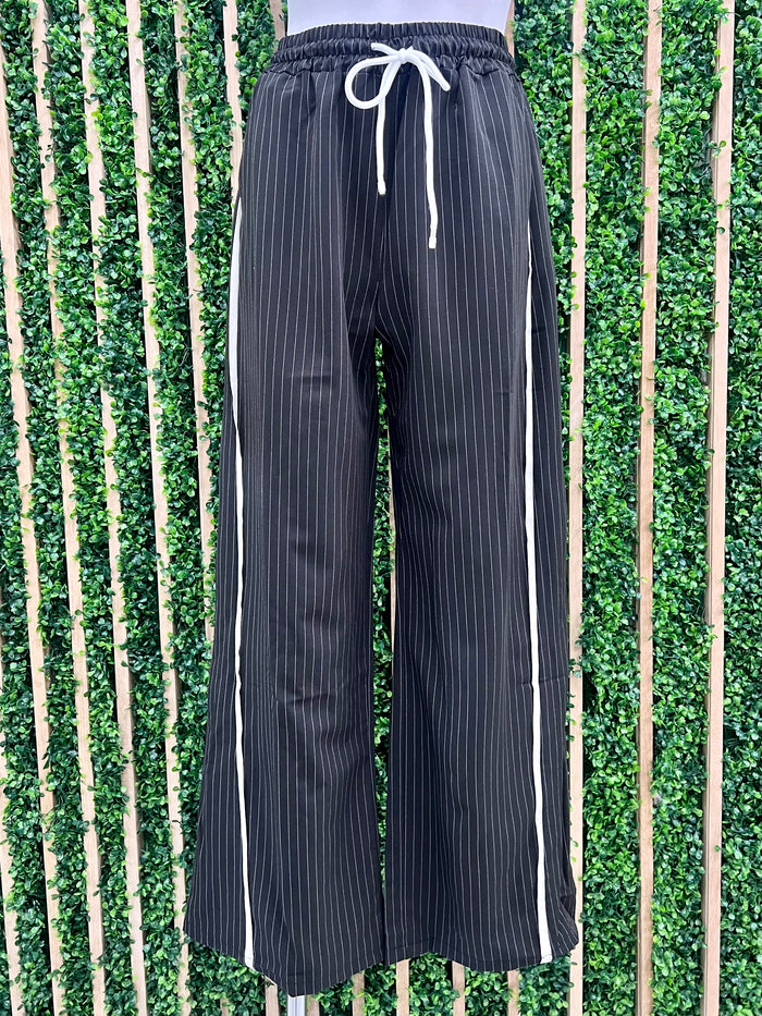 Black Striped Pants