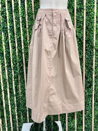 Cinched Waist Midi Skirt