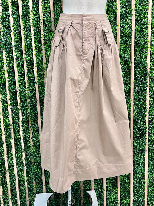 Cinched Waist Midi Skirt