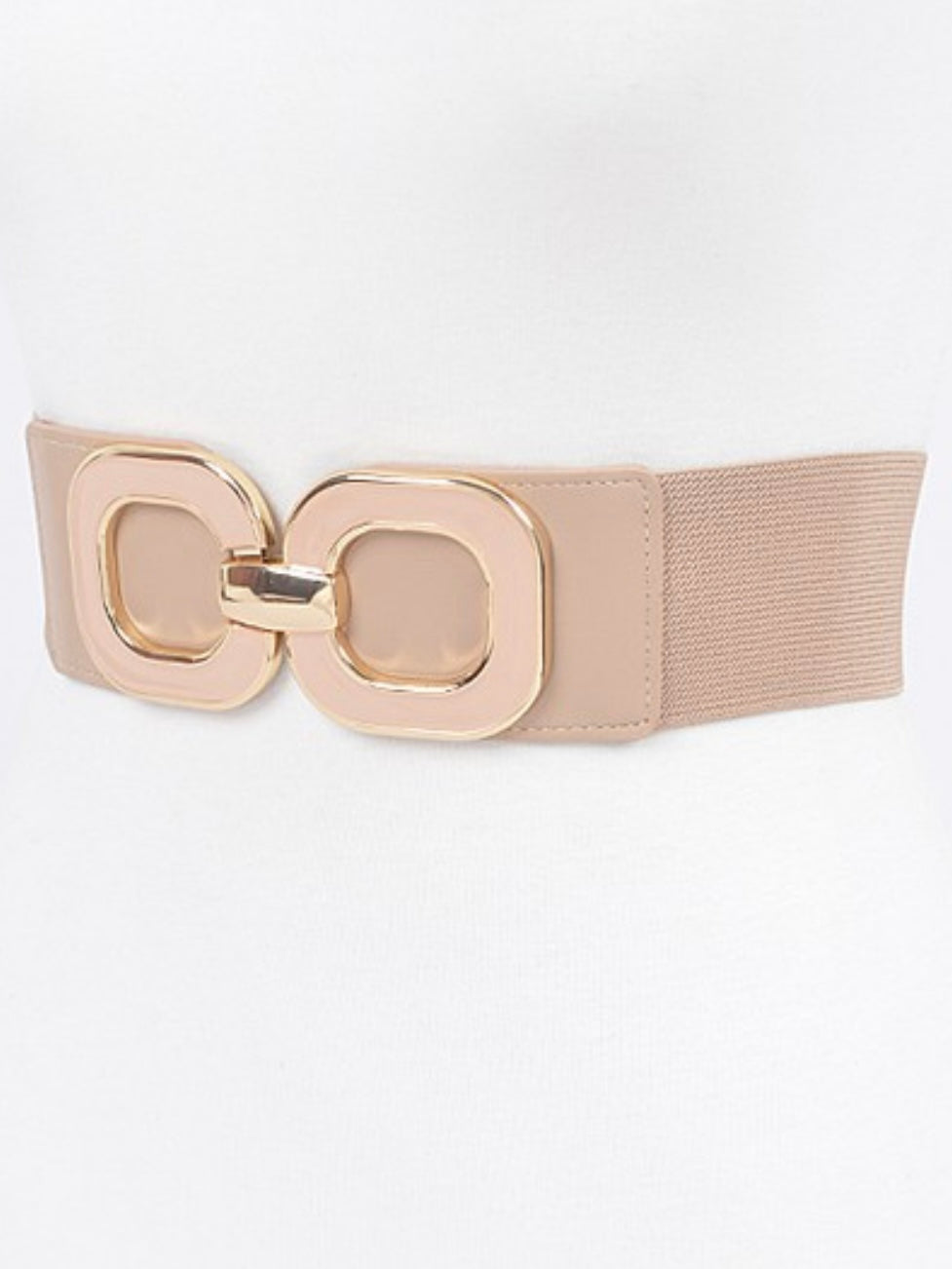Round Squares Metal Buckle Elastic Belt