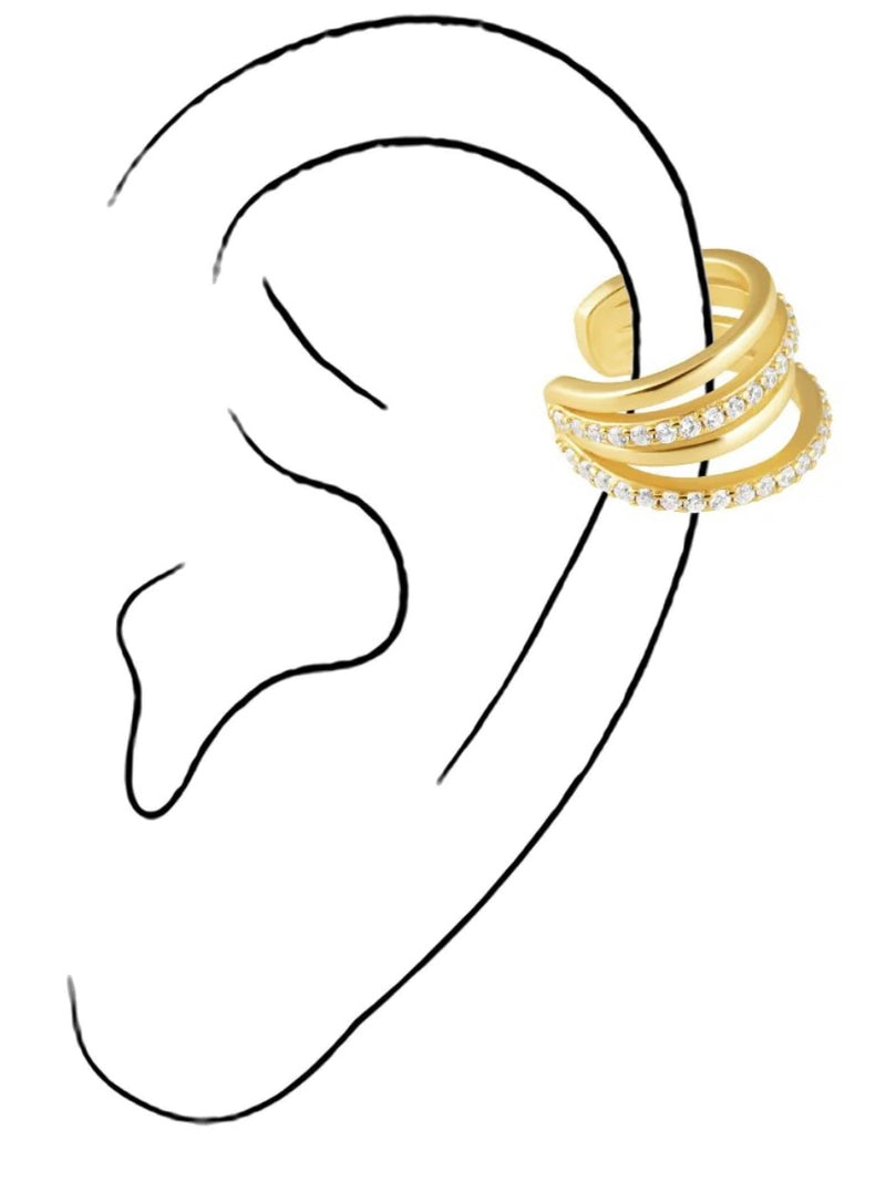 Mackenzie Rhinestone Trio Ear Cuff