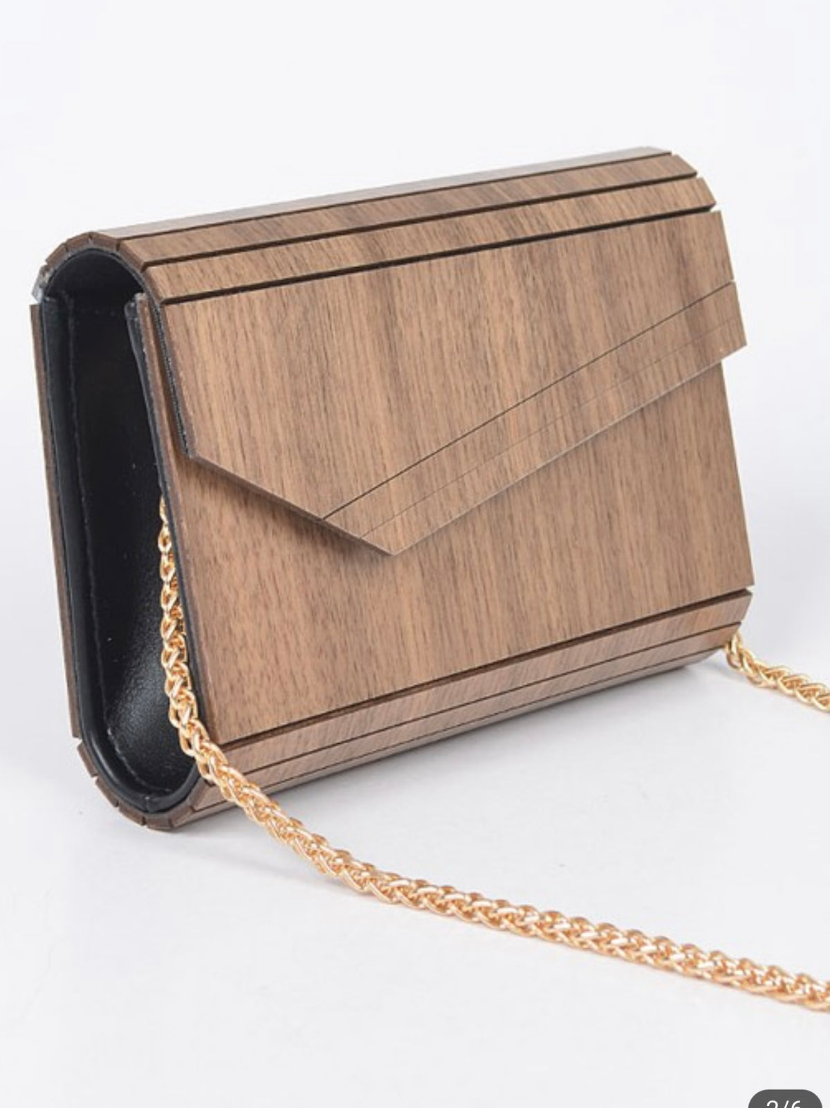 Assymmetric Wooden Clutch