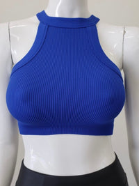 High Neck Ribbed Basic Crop