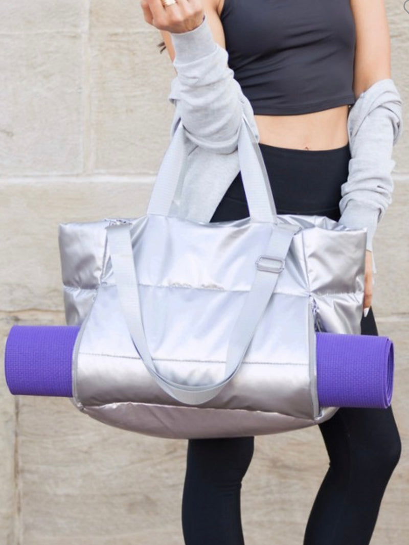Metallic Puffer Tote