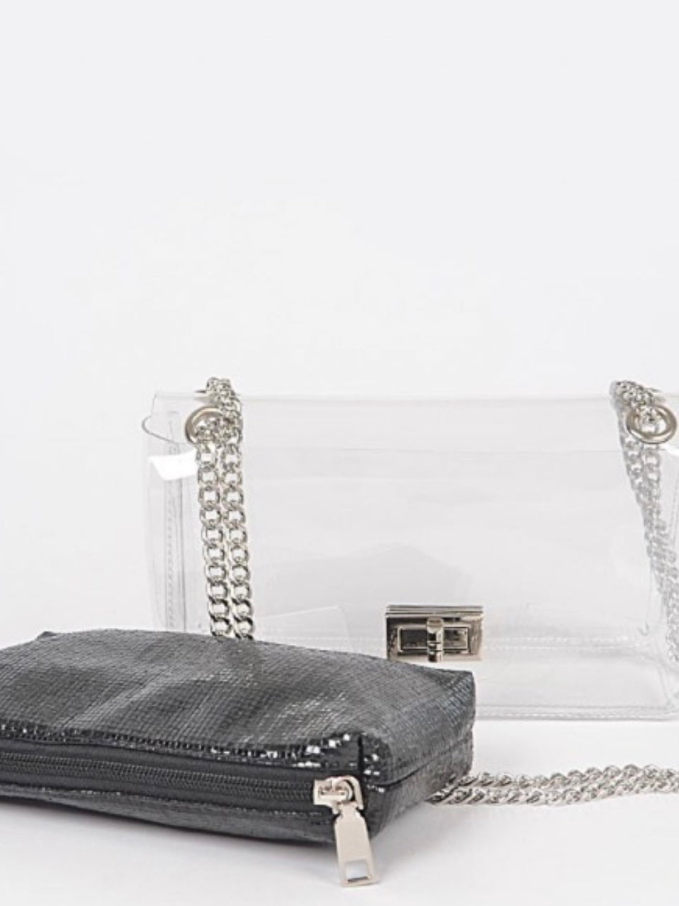 Clear Insert Detail Stadium Bag – Transparent Crossbody Purse Collection