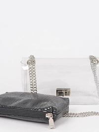 Clear Insert Detail Stadium Bag – Transparent Crossbody Purse Collection