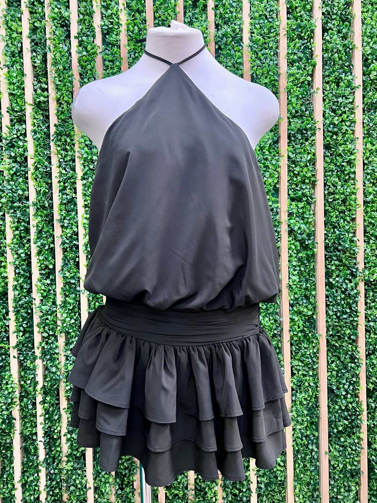 Tiered Halter Chiffon Romper