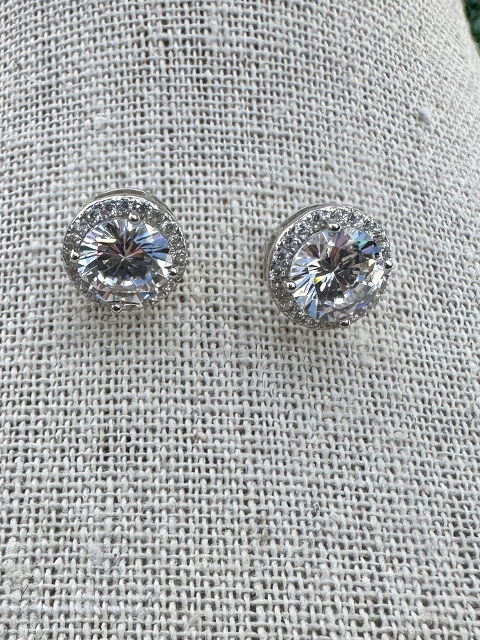 Round Stone Stud Earring