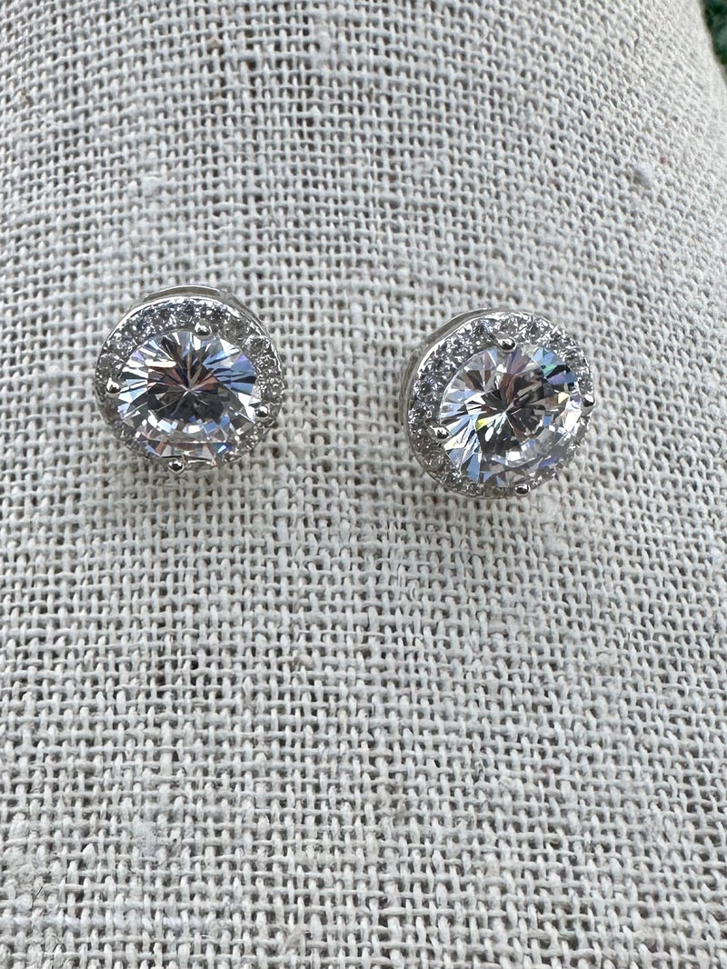 Round Stone Stud Earring