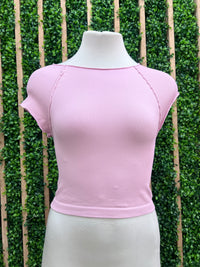 Exposed Seam Basic Crop Top