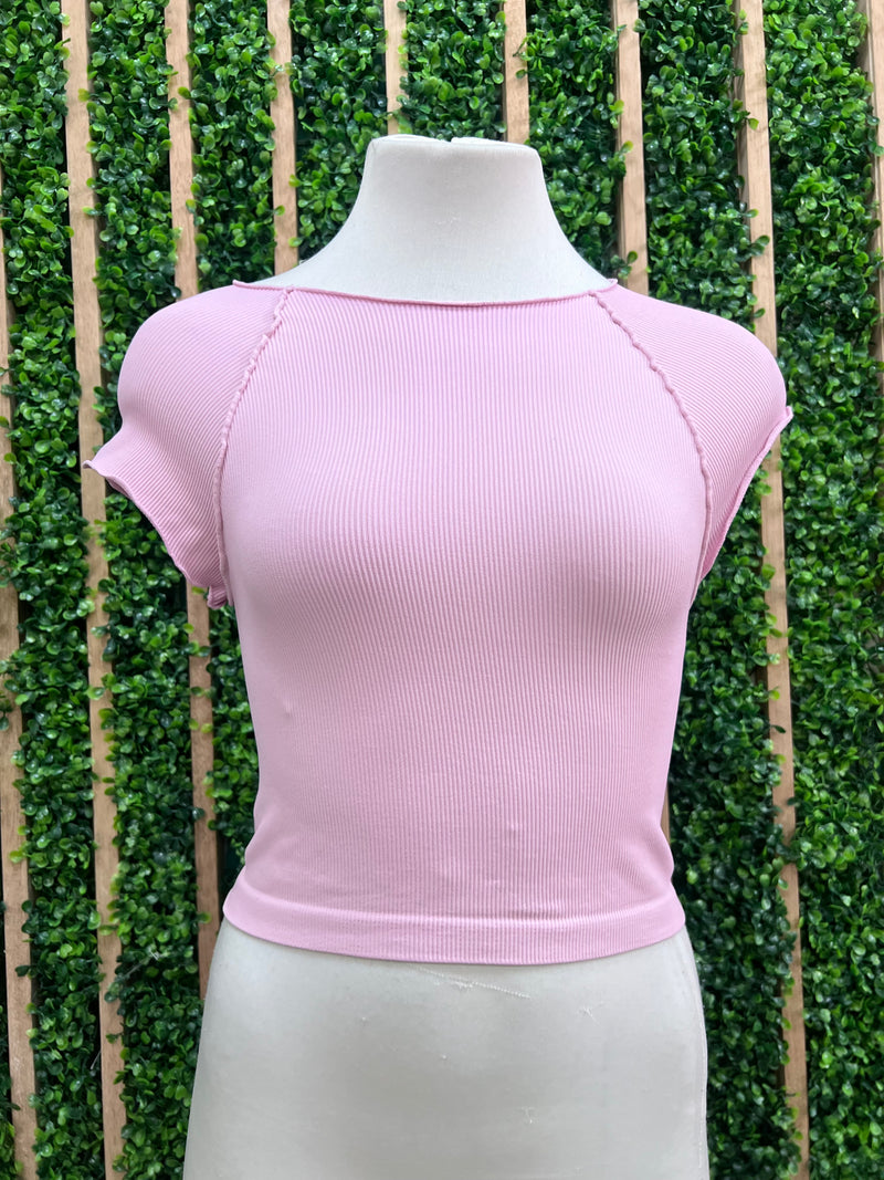 Exposed Seam Basic Crop Top
