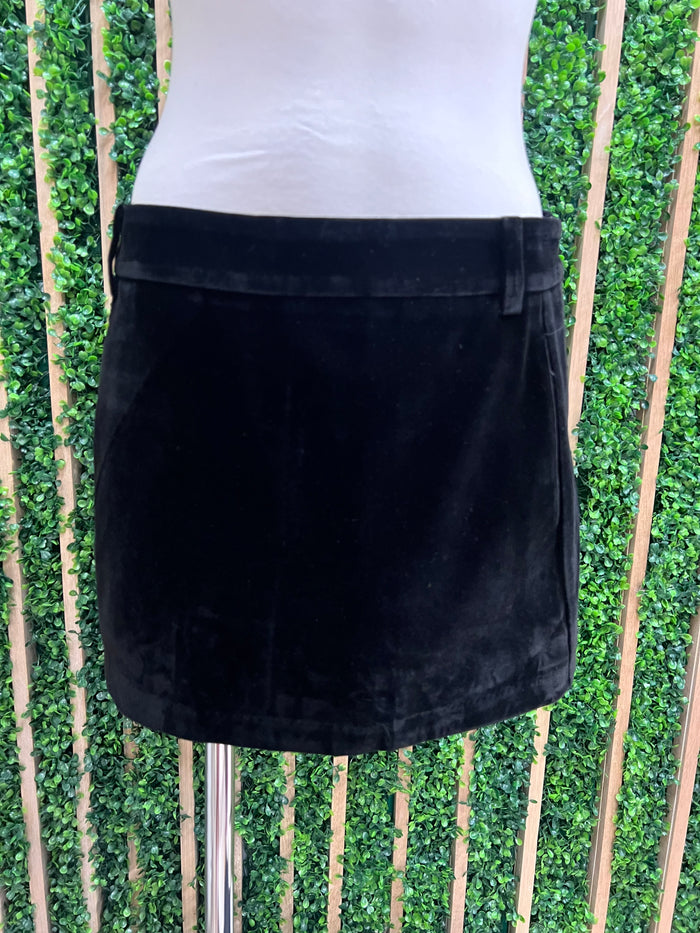 Black Velvet Short Skirt