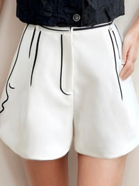 White Cartoon Graphic Shorts