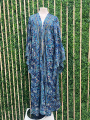Wrap Print Kimono Maxi