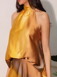 Dressy Halter Ombre Satin Top