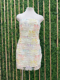 Delicate Floral Embellished Short Dress