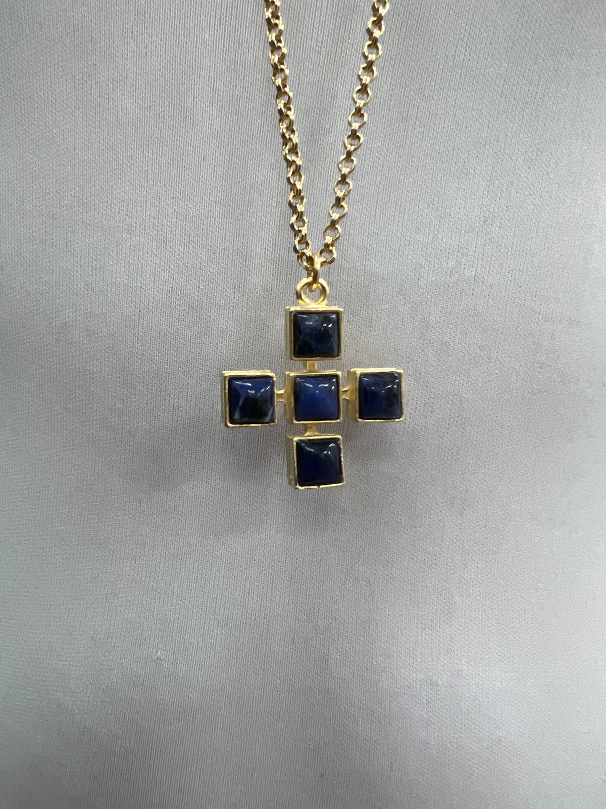 WD Large Stone Cross Necklace