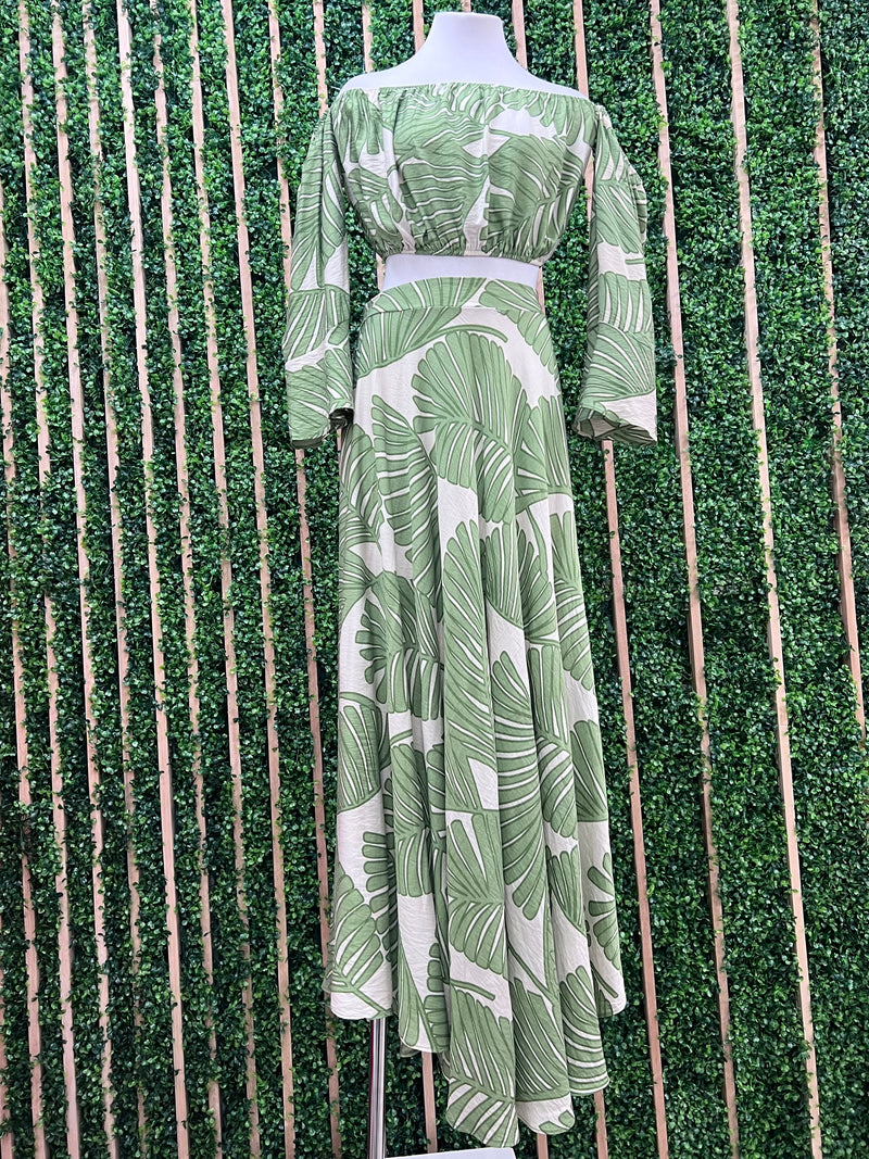 Tropical Leaves Maxi Skirt