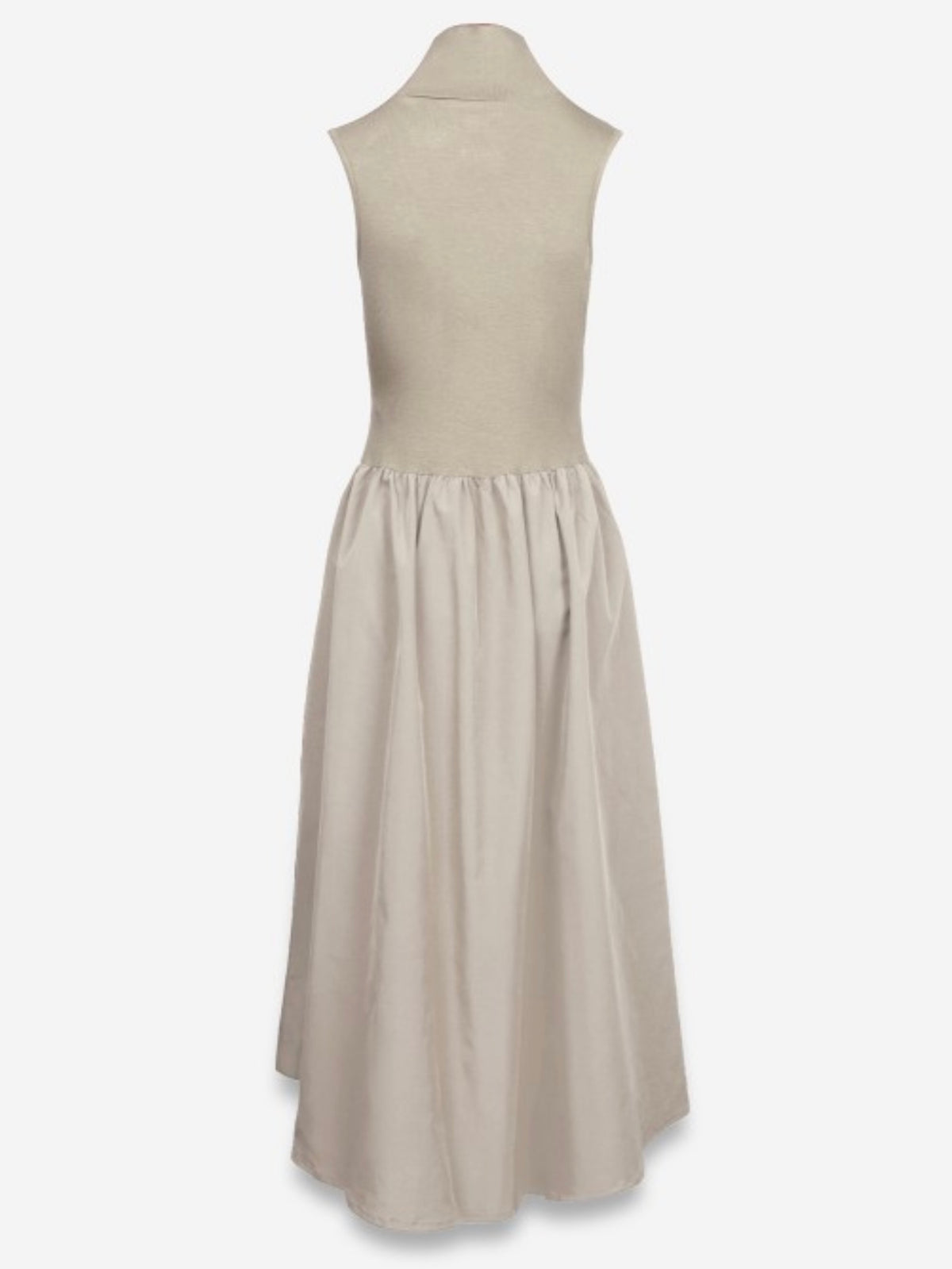 Sleeveless Mock Neck Midi Dress