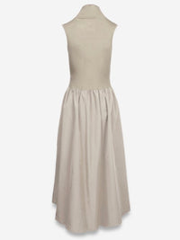 Sleeveless Mock Neck Midi Dress